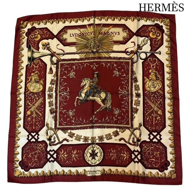 エルメス HERMÈS 『LUDOVICUS MAGNUS』 カレ90 白い馬に跨ったルイ14世