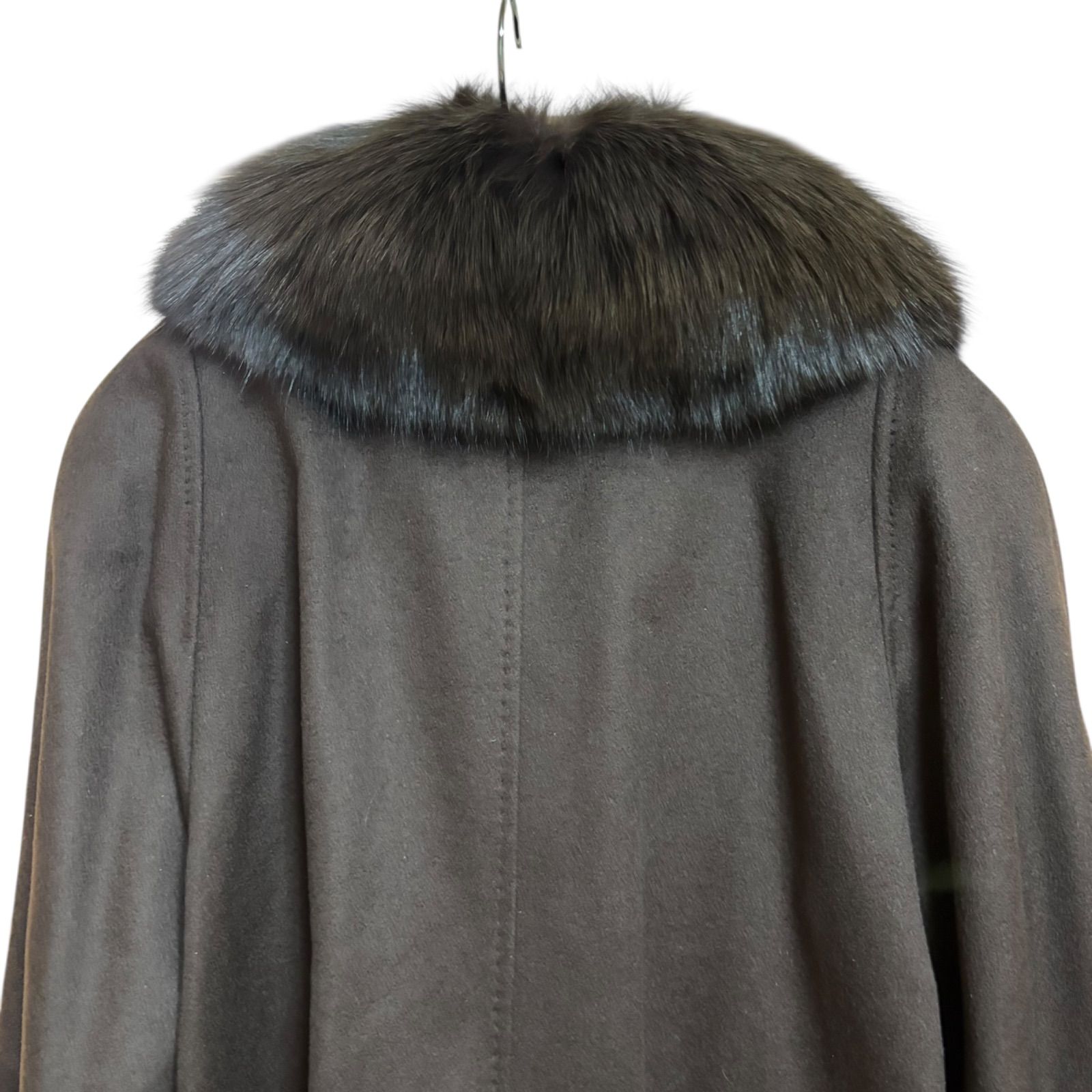 ZM1677 BALMAIN PARIS バルマン ロングコート カシミヤ100%ファー襟