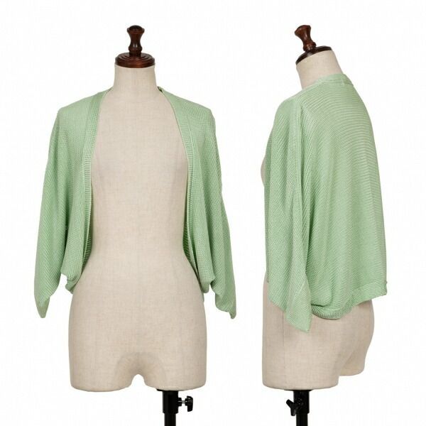 コムデギャルソンCOMME des GARCONS 変形アクリルニットボレロカーディガン 緑M位