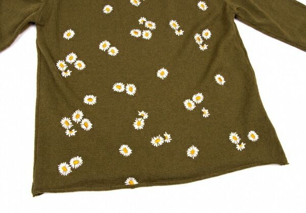 tricotトリココムデギャルソン フラワー ニット セーター ネイビー