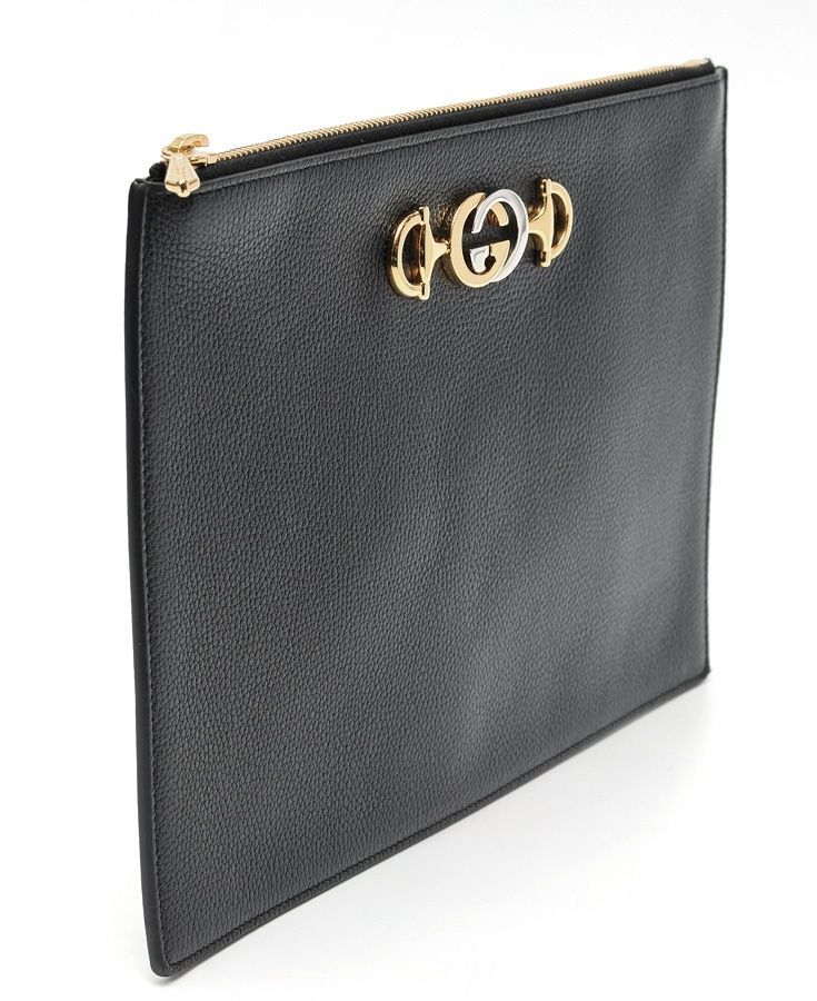 グッチ GUCCI ズゥミ クラッチ バッグ ポーチ 570728 レザー ブラック 商品番号 S-159739