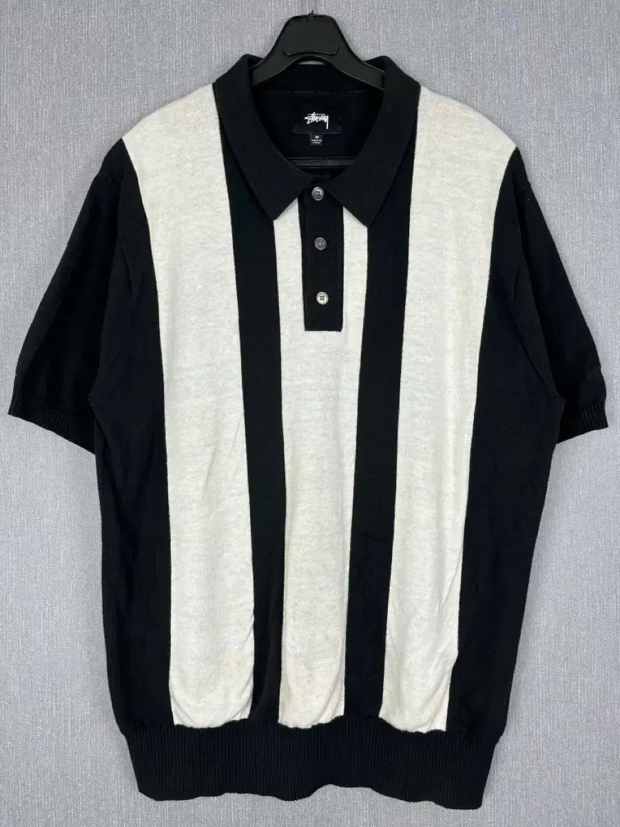 90's OLD STUSSY オールドステューシー ニット 長袖ポロシャツL STUSSY