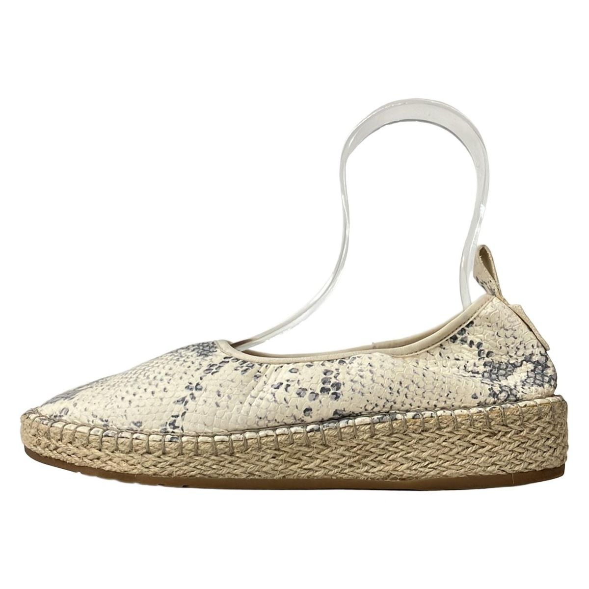 COLE HAAN コールハーン スリッポン 7 1 2 B レディース アイボリー ダークグレー 型押し加工 エスパドリーユ