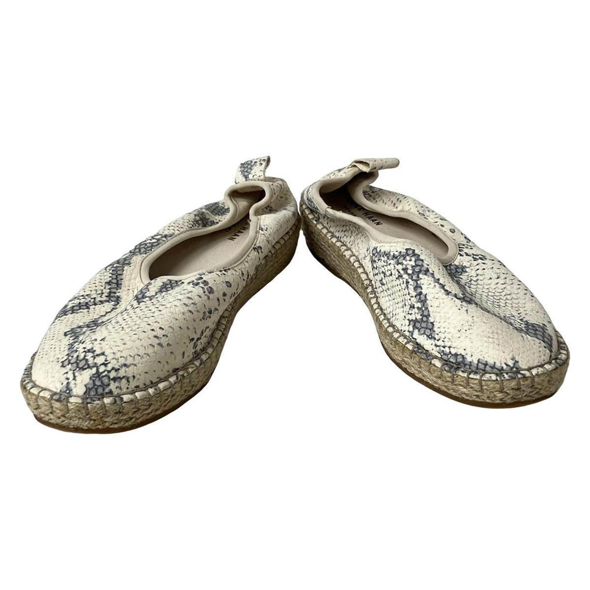 COLE HAAN コールハーン スリッポン 7 1 2 B レディース - アイボリー×ダークグレー 型押し加工 エスパドリーユ