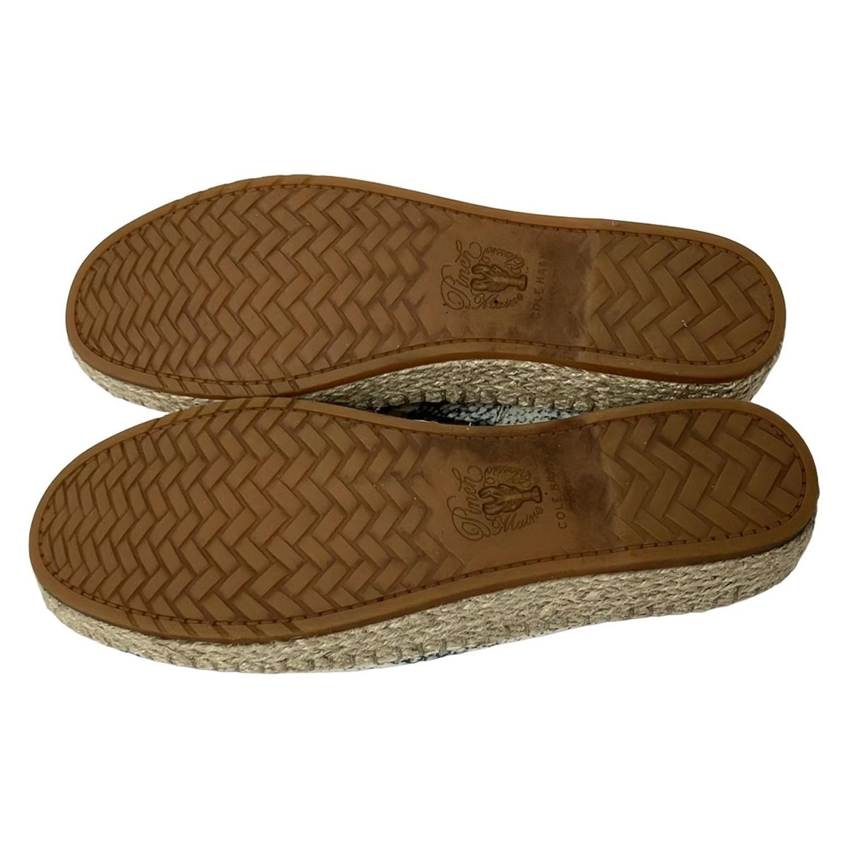  COLE HAAN コールハーン スリッポン 7 1 2 B レディース - アイボリー×ダークグレー 型押し加工 エスパドリーユ その他 靴