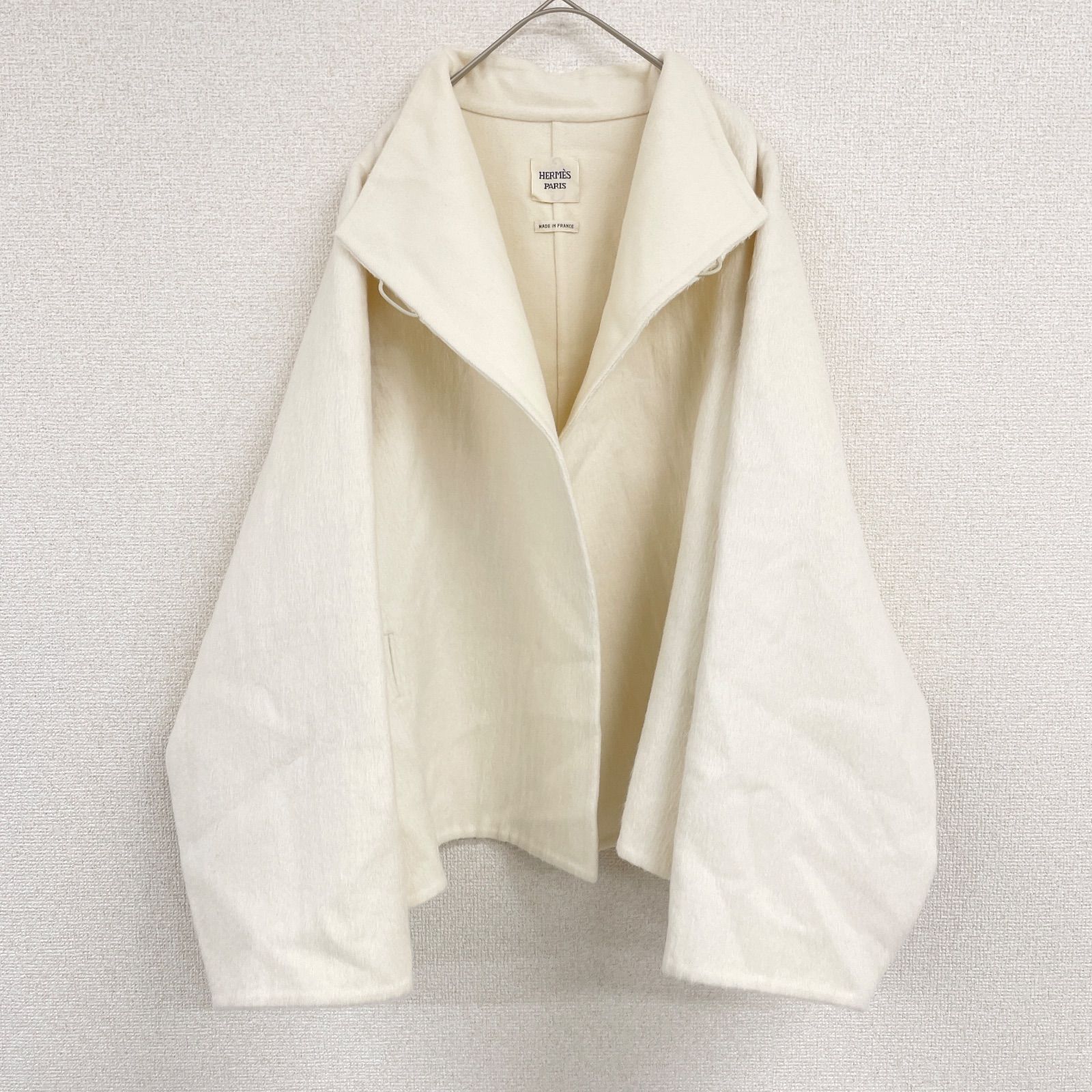 HERMES エルメス ノーカラーコート ダブルフェイス オーバーサイズ