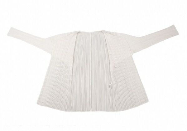 プリーツプリーズPLEATS PLEASE プリーツボタンレスカーディガン オフ