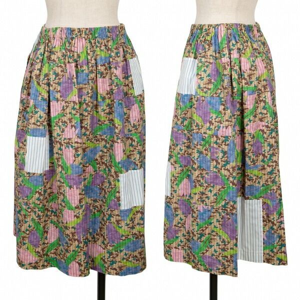 コムデギャルソン 迷彩柄ドレープスタイルスカート トリココムデギャルソンtricot COMME des GARCONS コットン切替迷彩総