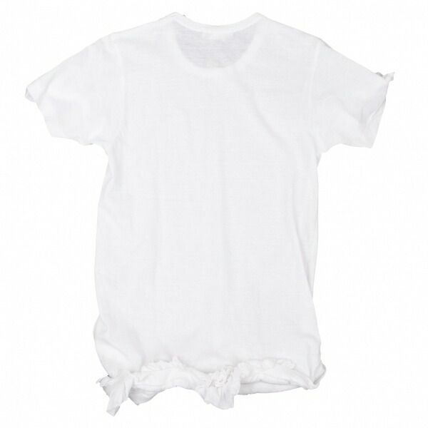 コムデギャルソンCOMME des GARCONS コットンフリルデザインTシャツ 白XS