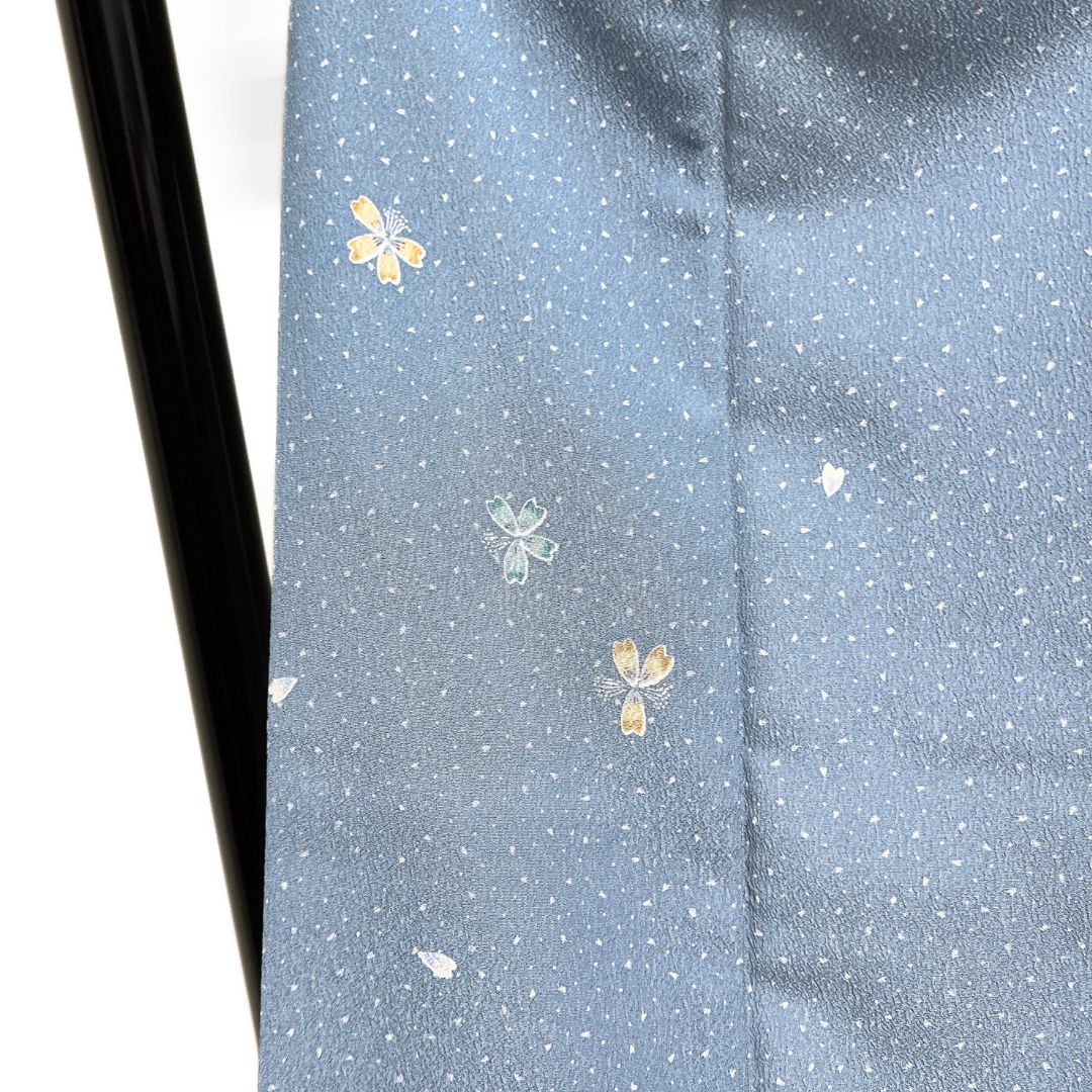 小紋 洗える着物 桜 花びら ライトブルー 着物 122b d ms - メルカリ
