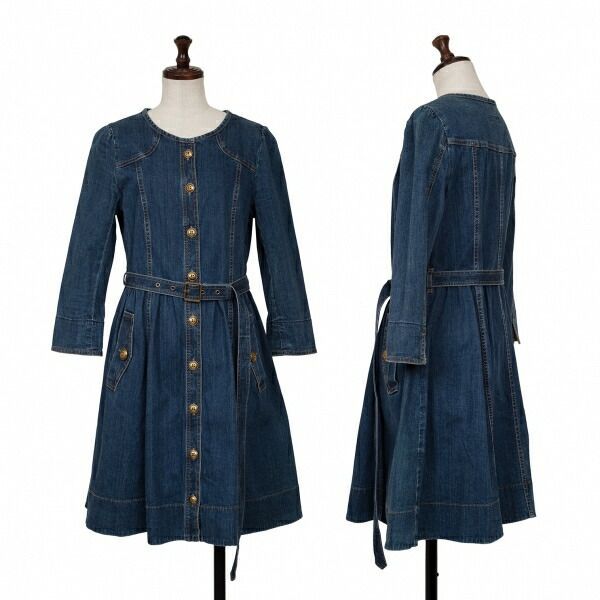 BURBERRYLONDON BLUE LABEL チュニック 38 Mサイズ バーバリーレーベルBURBERRY BLUE LABEL 安い ロゴボタンデニム