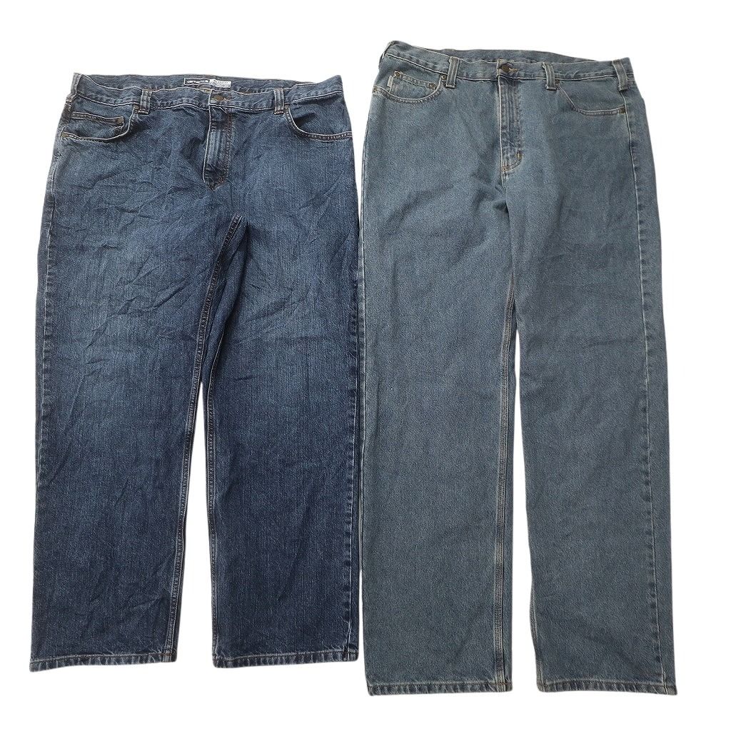 古着卸 まとめ売り カーハート デニムパンツ 8枚セット ( メンズ 40/42 ) ペインター インディゴブルー フェード 中古 古着 NF8444 古着卸 まとめ売り カーハート Carhartt デニム パンツ 8枚セット