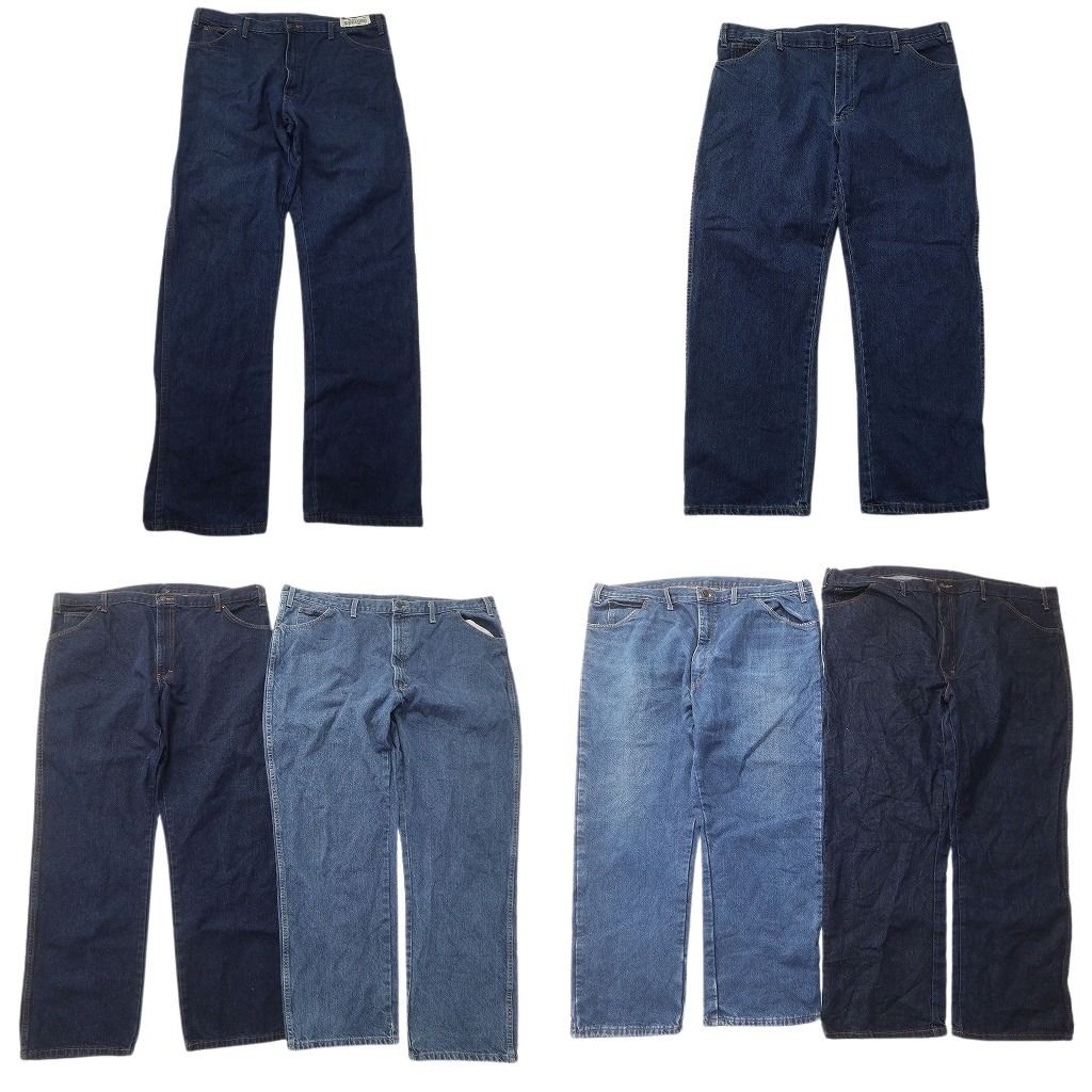 古着卸 ディッキーズ Dickies デニム パンツ セット メンズ 40 42 44 50 インディゴブルー フェード 古着 ND 0107