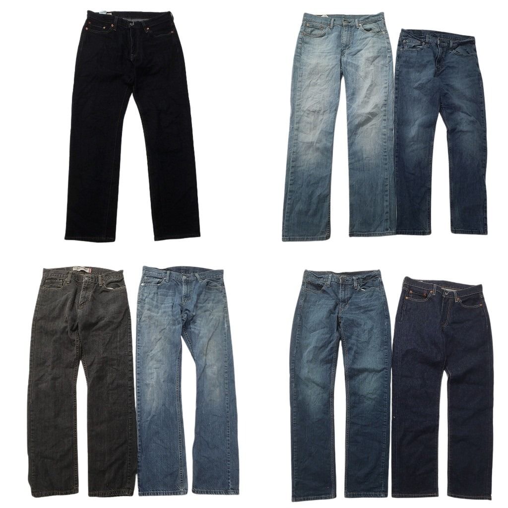 古着卸 まとめ売り リーバイス 品番MIX デニム パンツ セット メンズ 30 514 ブラック インディゴブルー フェード 古着 ND 0102