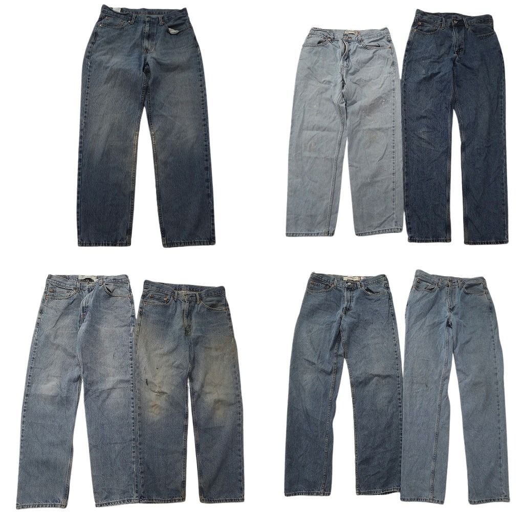 古着卸 まとめ売り リーバイス 550 デニム パンツ セット メンズ 33 |32 ペインティング グランジ フェード 古着 ND 0137