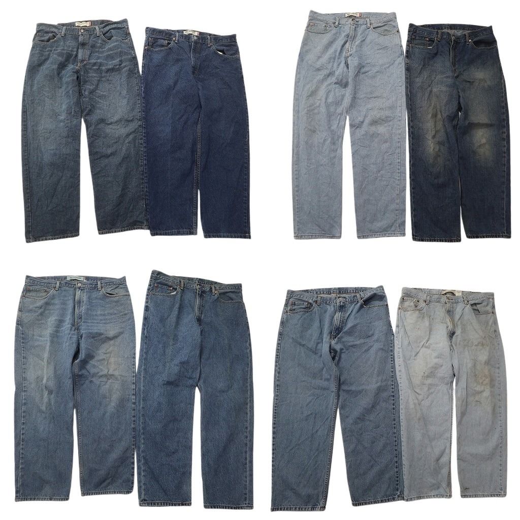 古着卸 リーバイス 550 デニム パンツ セット メンズ 40 38 グランジ フェード インディゴブルー 古着 ND 0134