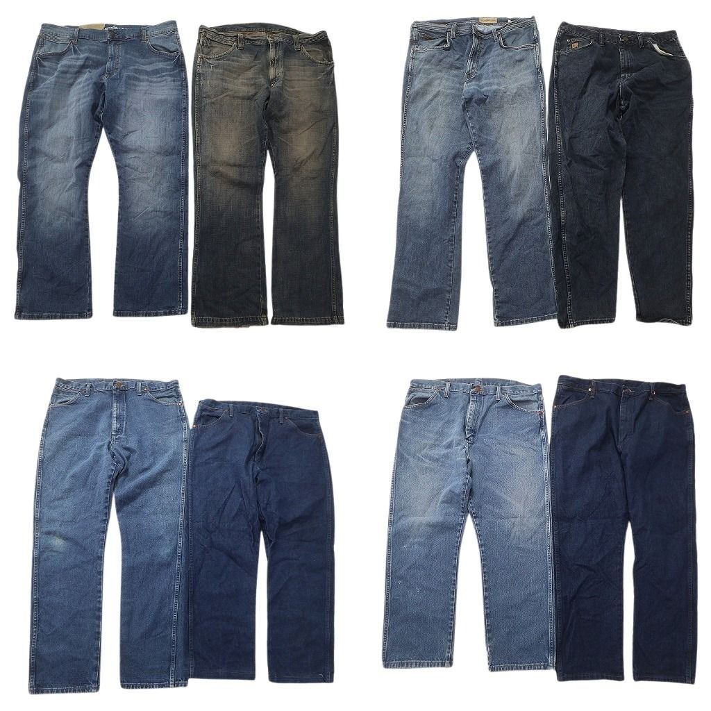 古着卸 まとめ売り Wrangler ラングラー デニム パンツ セット メンズ 38 インディゴブルー フェード ND 0132
