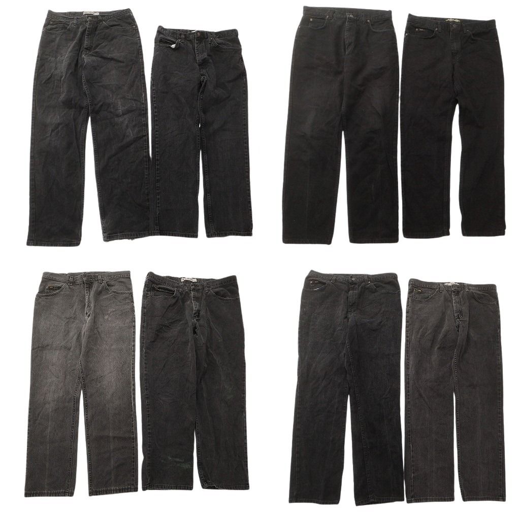 古着卸 まとめ売り LEE リー ブラックデニム パンツ セット メンズ 38 |36 フェード アメカジ 古着 ND 0130