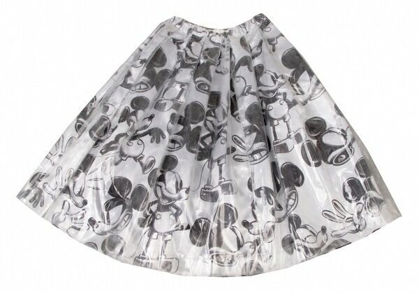 コムデギャルソンCOMME des GARCONS PVCミッキーレイヤードスカート