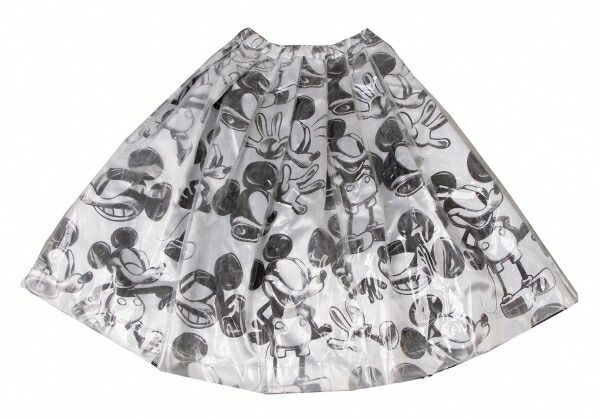 コムデギャルソンCOMME des GARCONS PVCミッキーレイヤードスカート