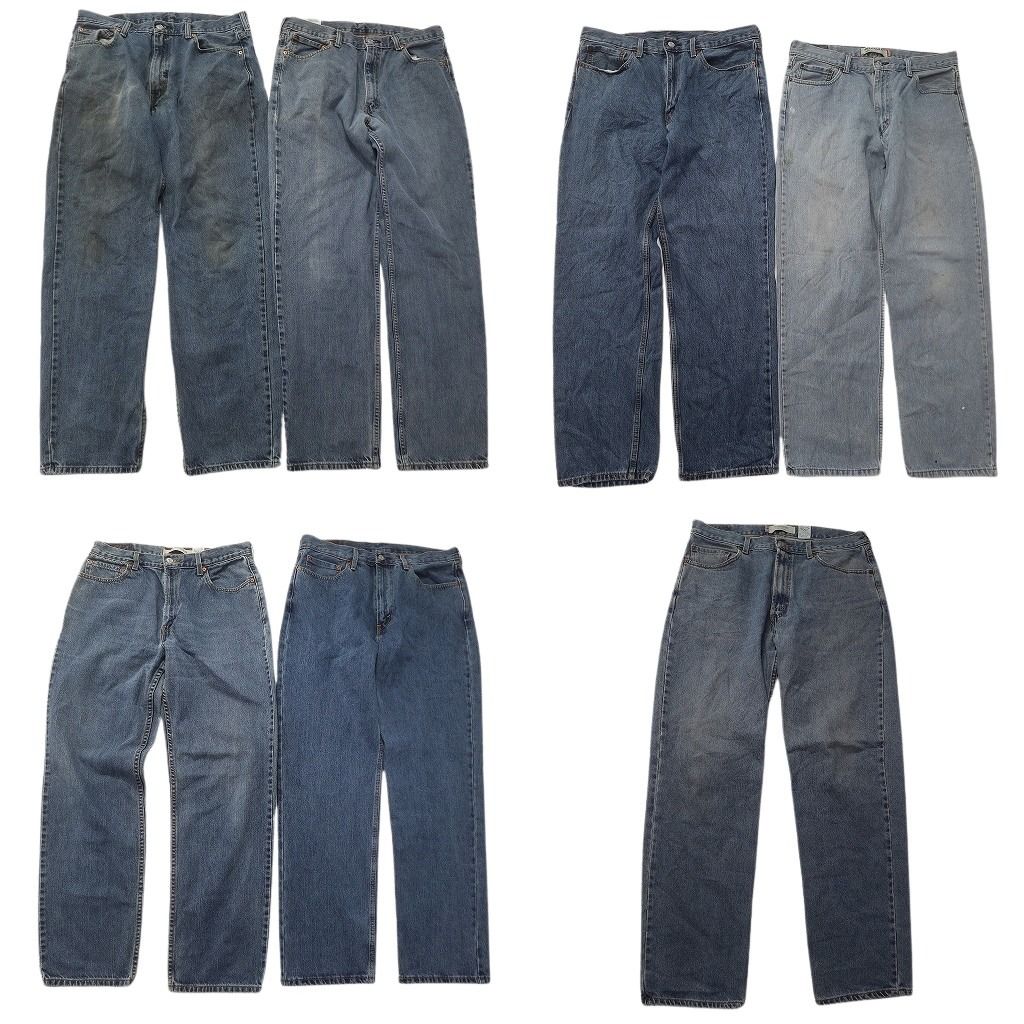 古着卸 まとめ売り リーバイス 550 デニム パンツ セット メンズ 36 インディゴブルー アメカジ フェード 古着 ND 0126