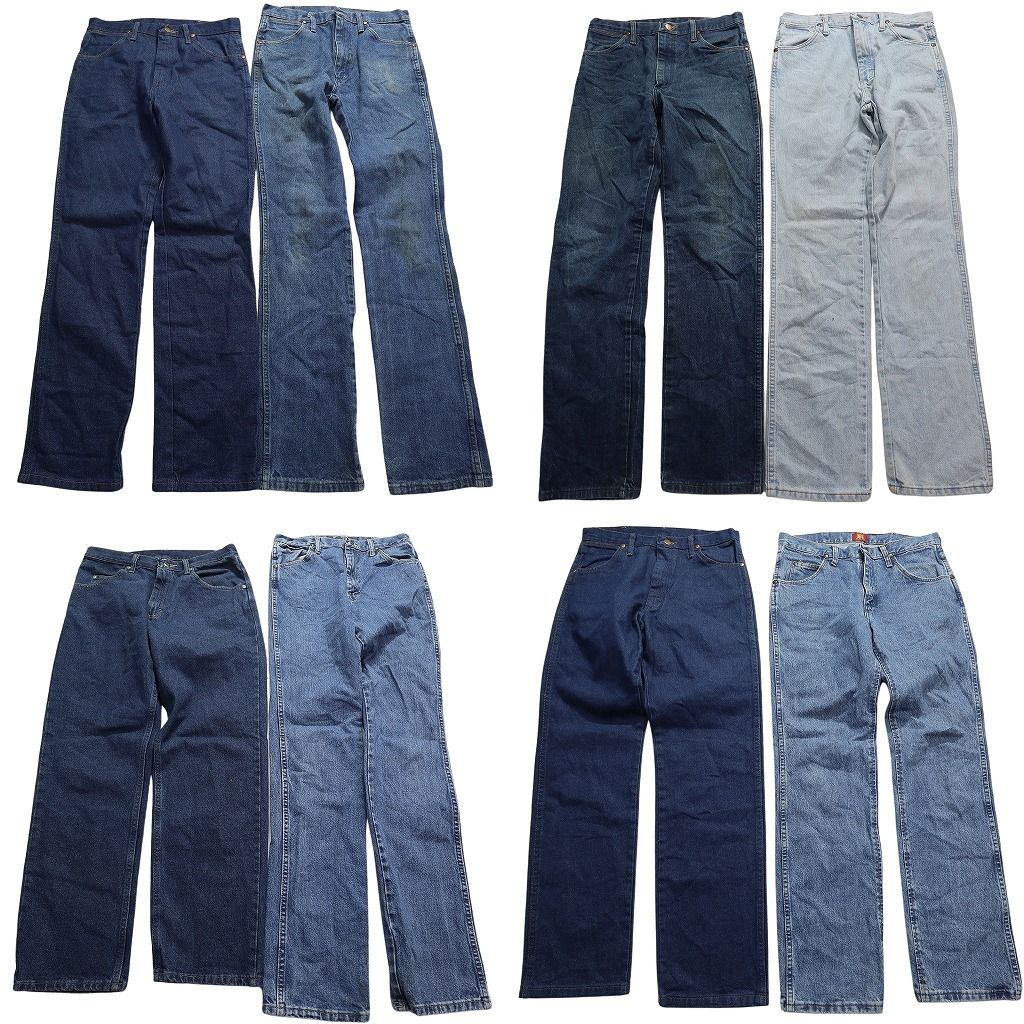 古着卸 Wrangler ラングラー デニム パンツ セット メンズ 30 31 インディゴブルー アメカジ 濃紺 古着 ND 0157