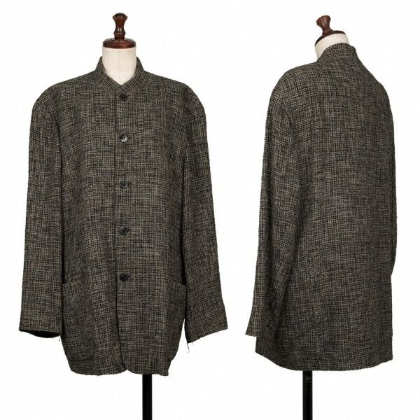 055 ヨーガンレール JURGEN LEHL ノーカラー ツイード ジャケット 055 ヨーガンレール JURGEN LEHL ノーカラー ツイード ジャケット