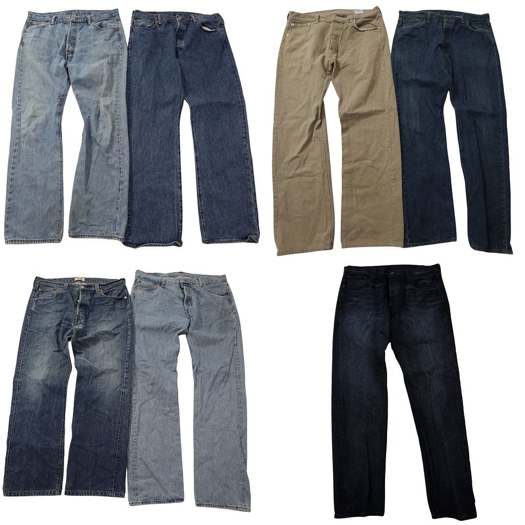 古着卸 まとめ売り リーバイス 501 デニム パンツ セット メンズ 36 ベージュ フェード ストレート 古着 ND 0145