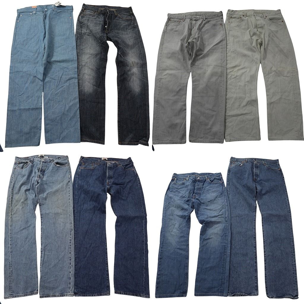 古着卸 リーバイス 501 デニム パンツ セット メンズ 36 フェード ストレート 古着 ND 0144