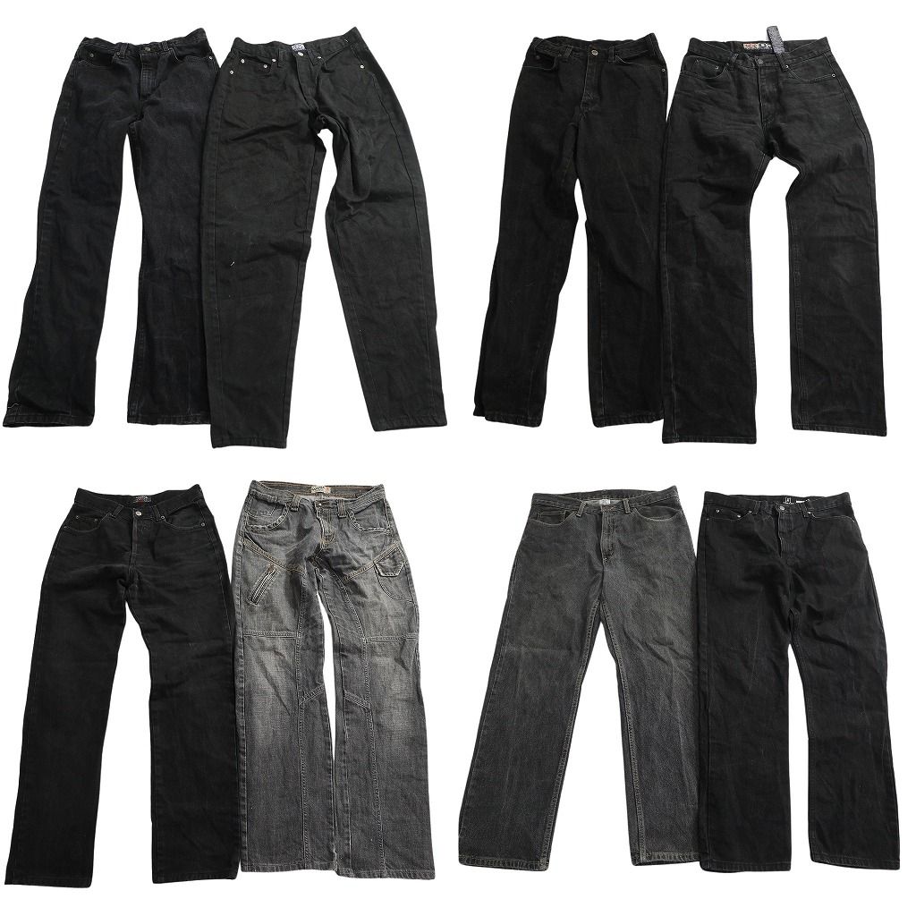 古着卸 まとめ売り ブラックデニム パンツ セット メンズ 34 |33 |32 |30 フェード アメカジ 古着 ND 0179