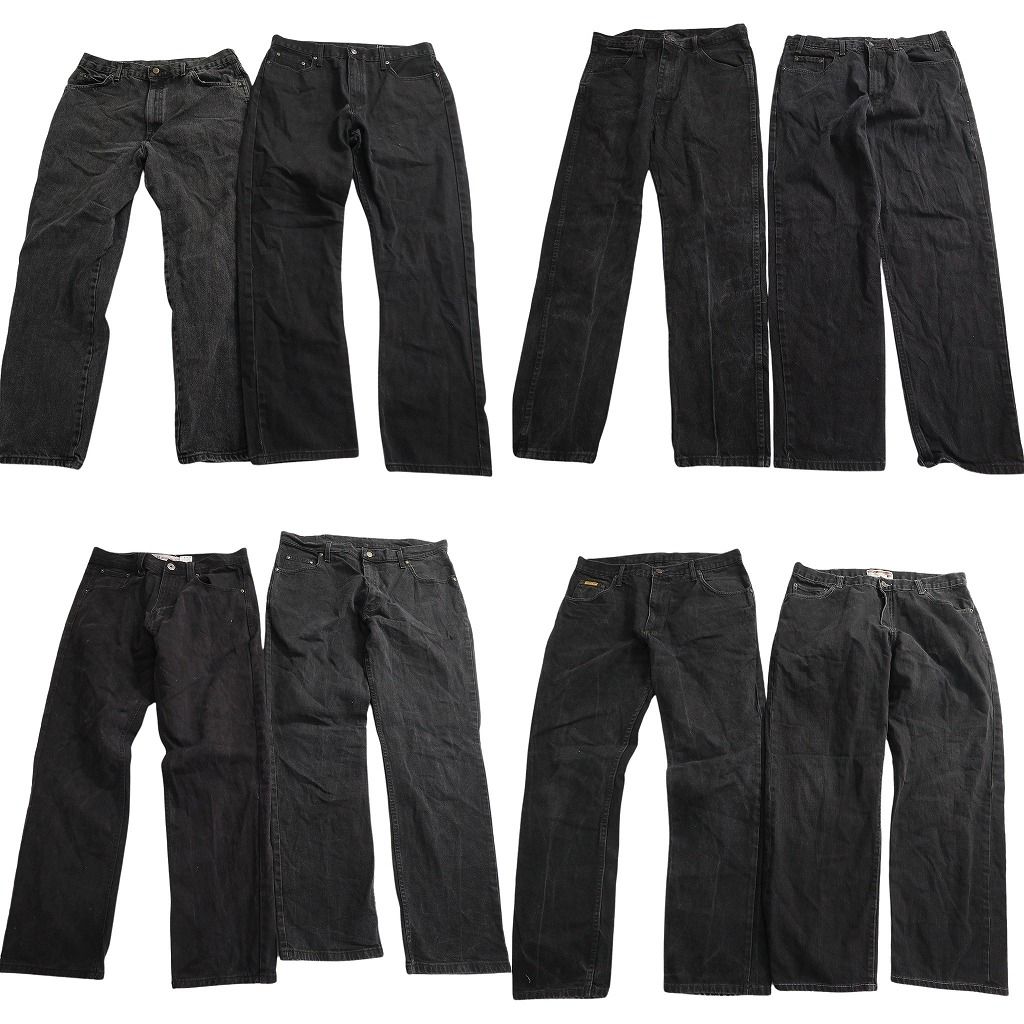 古着卸 まとめ売り ブラックデニム パンツ セット メンズ 38 |36 アメカジ フェード 古着 ND 0177