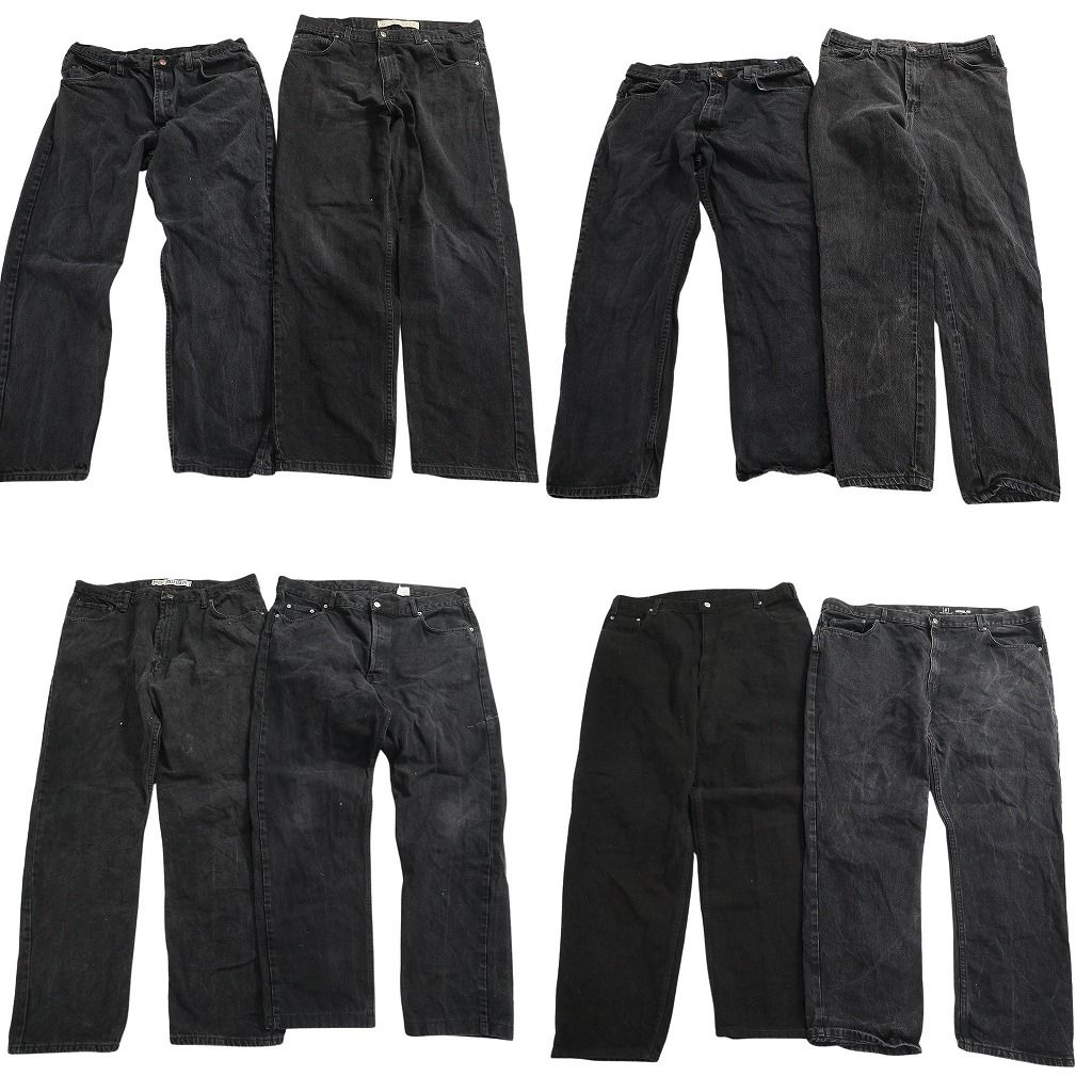 古着卸 ブラックデニム パンツ セット メンズ 46 42 40 38 アメカジ フェード 古着 ND 0170
