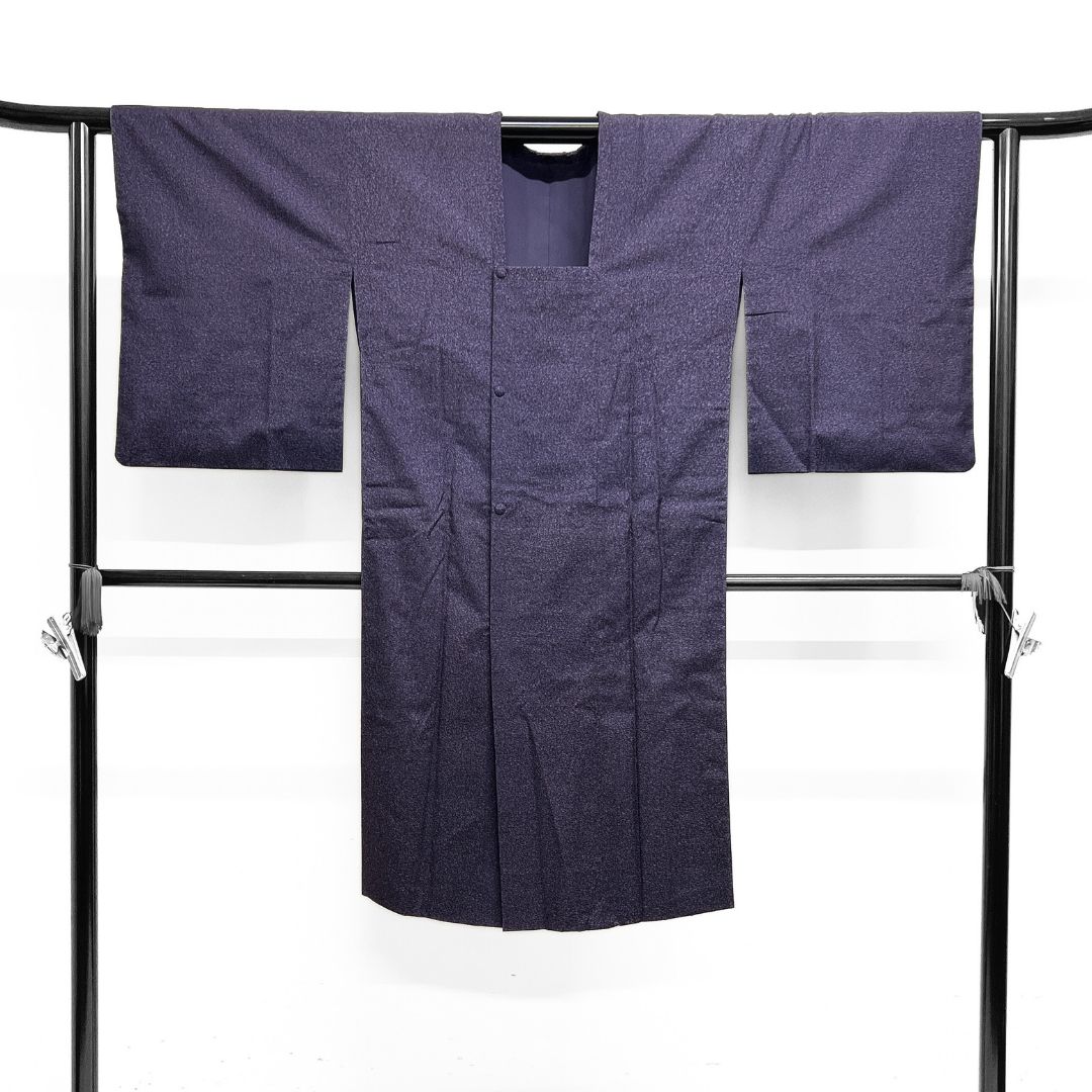 道行コート 結城紬 証紙付き たたき染 伝統工芸品 着物 122b d ms