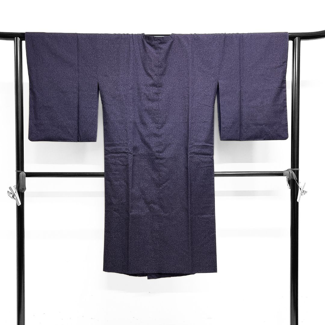 道行コート 結城紬 証紙付き たたき染 伝統工芸品 着物 122 b d ms