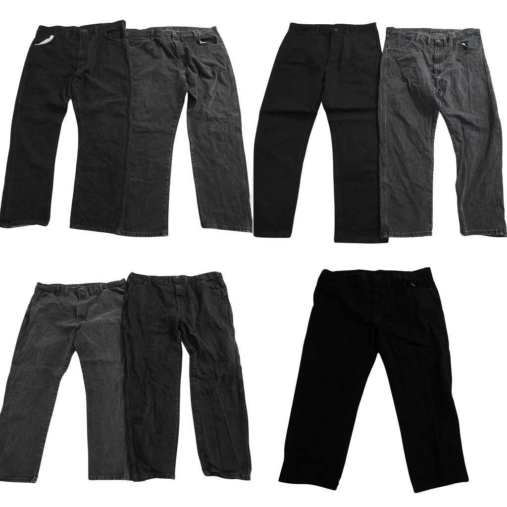 古着卸 RUSTLER ラスラー ブラックデニム パンツ セット メンズ 42 44 46 48 アメカジ フェード 古着 ND 0166