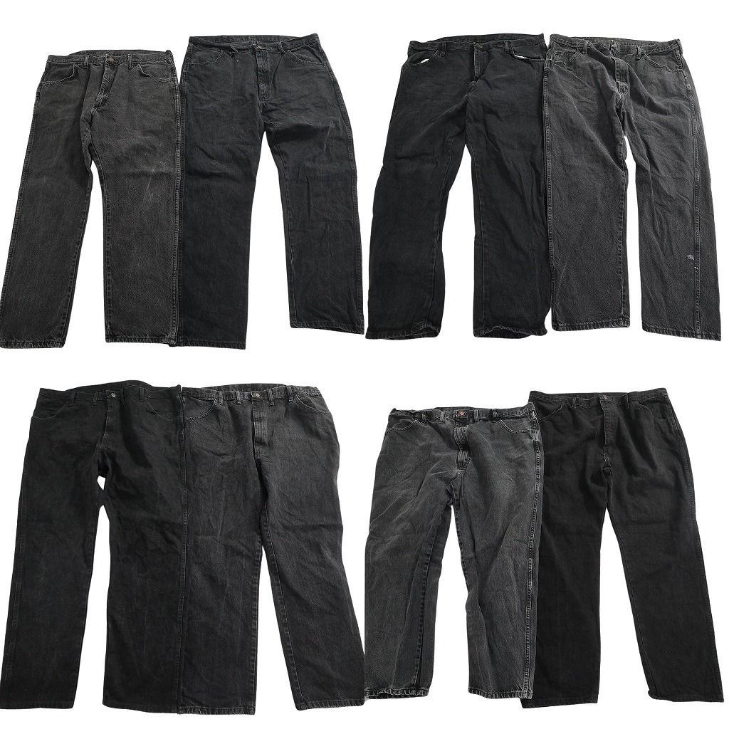 古着卸 RUSTLER ラスラー ブラックデニム パンツ セット メンズ 44 42 40 アメカジ フェード グランジ 古着 ND 0161