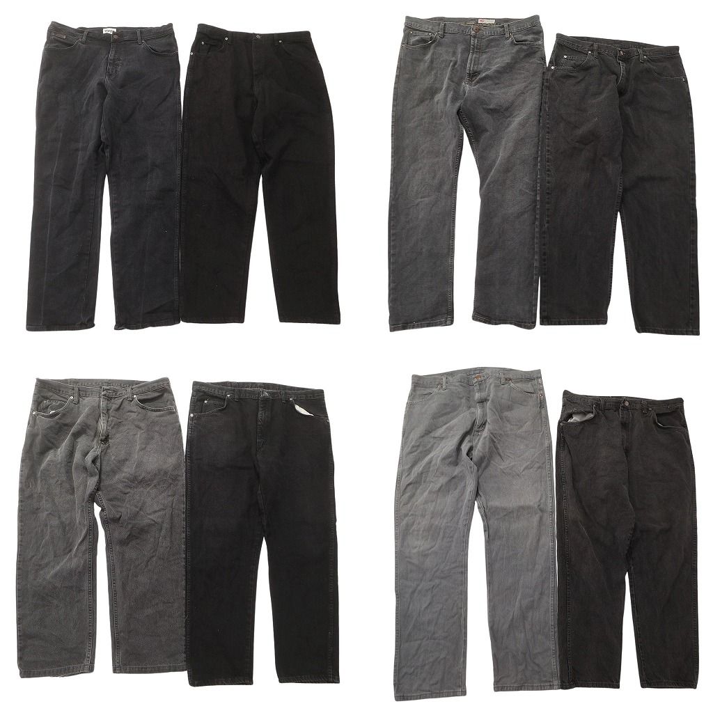 古着卸 Wrangler ラングラー ブラックデニム パンツ セット メンズ 40 38 アメカジ フェード 古着 ND 0190