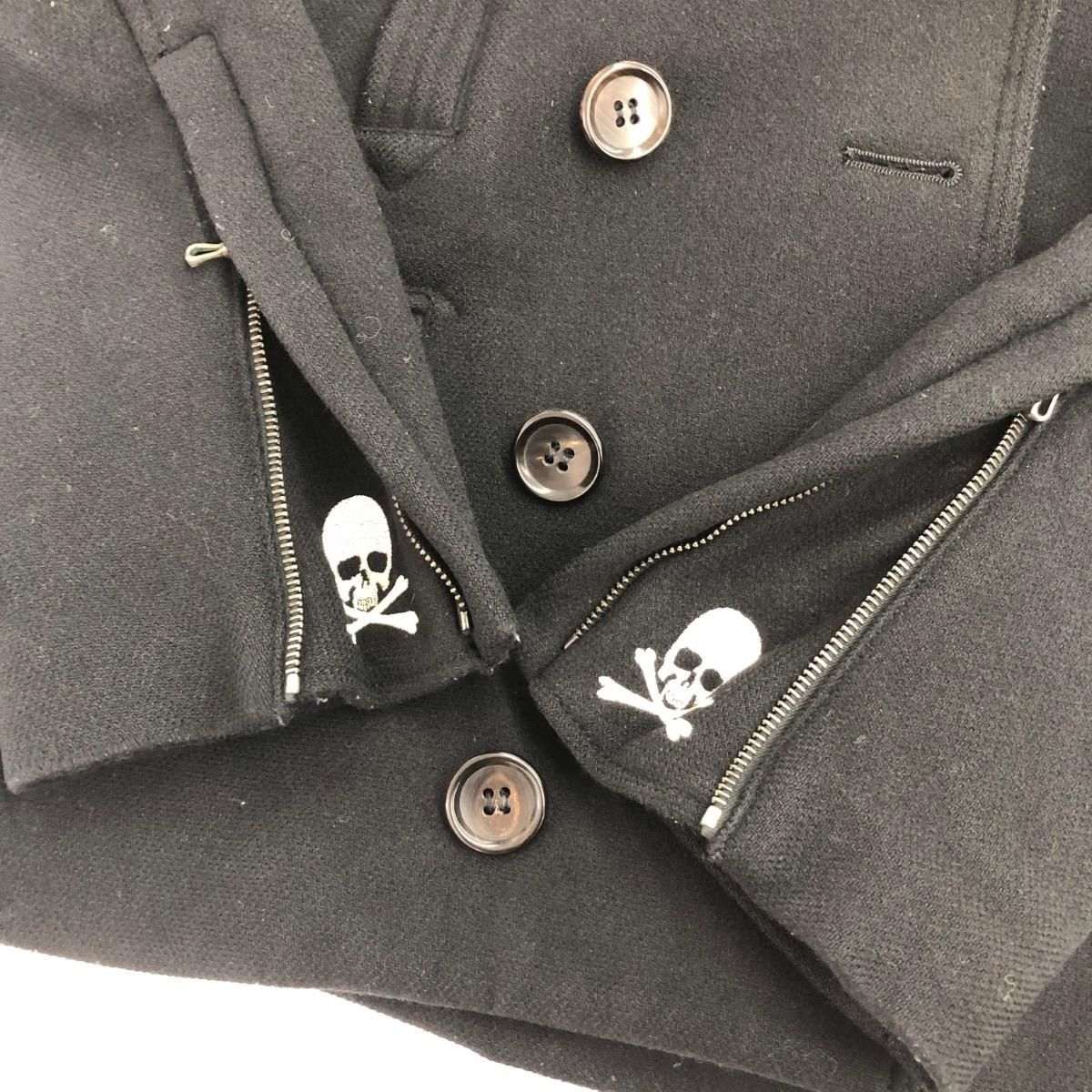 Roen ロエン ピーコート サイズ:46 ウール/裏地レオパード/スカル