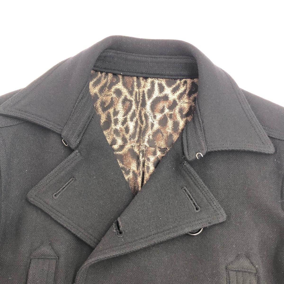 Roen ロエン ピーコート サイズ:46 ウール/裏地レオパード/スカル