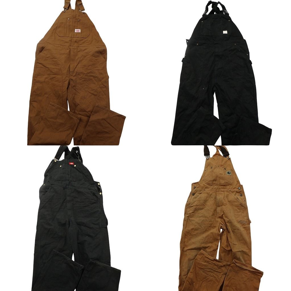 古着卸 ダック地 オーバーオール セット メンズ 32 38 40 ディッキーズ DICKIES ブラック ベージュ 古着 ND 0220