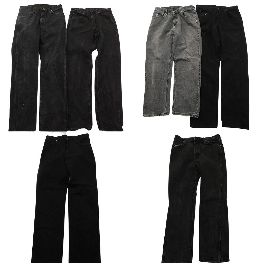 古着卸 Wrangler ラングラー ブラックデニム パンツ セット メンズ 33 32 30 フェード アメカジ 古着 ND 0209