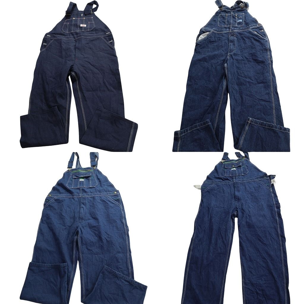 古着卸 デニム オーバーオール セット メンズ 44 42 リバティ インディゴブルー アメカジ 古着 ND 0233