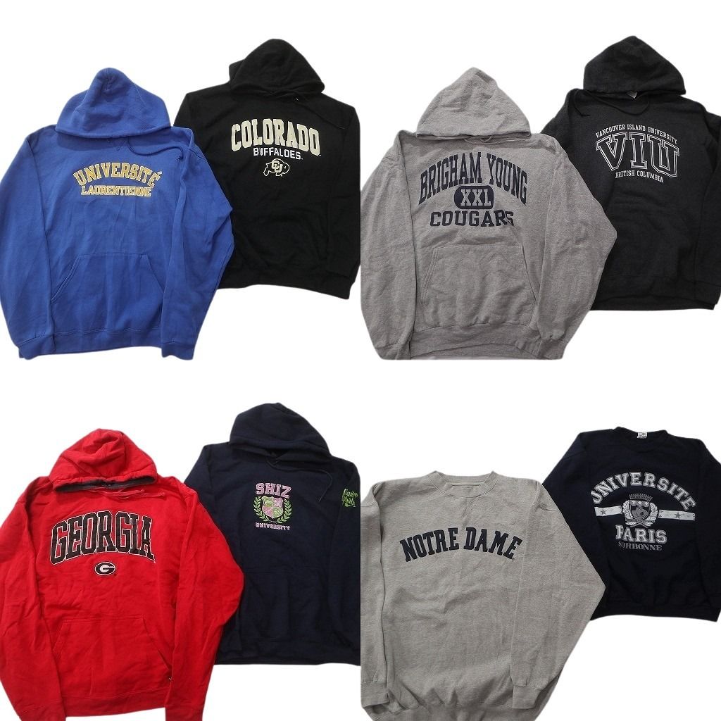 古着卸 まとめ売り カレッジ風 スウェット セット メンズ XL 三段ロゴ アーチロゴ フーディー 古着 ND 0256