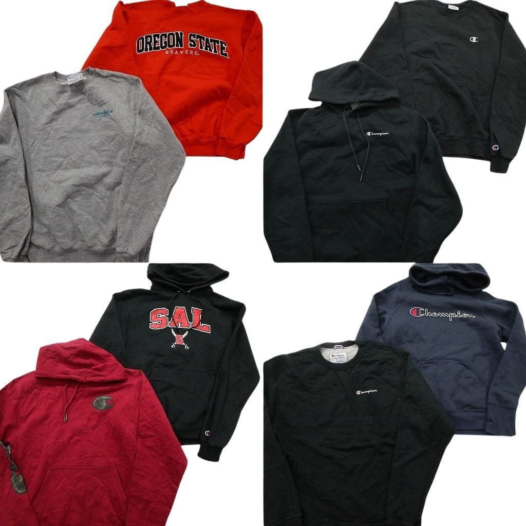 古着卸 まとめ売り チャンピオン Champion スウェット セット メンズ S フーディー ワンポイント カレッジ風 古着 ND 0278