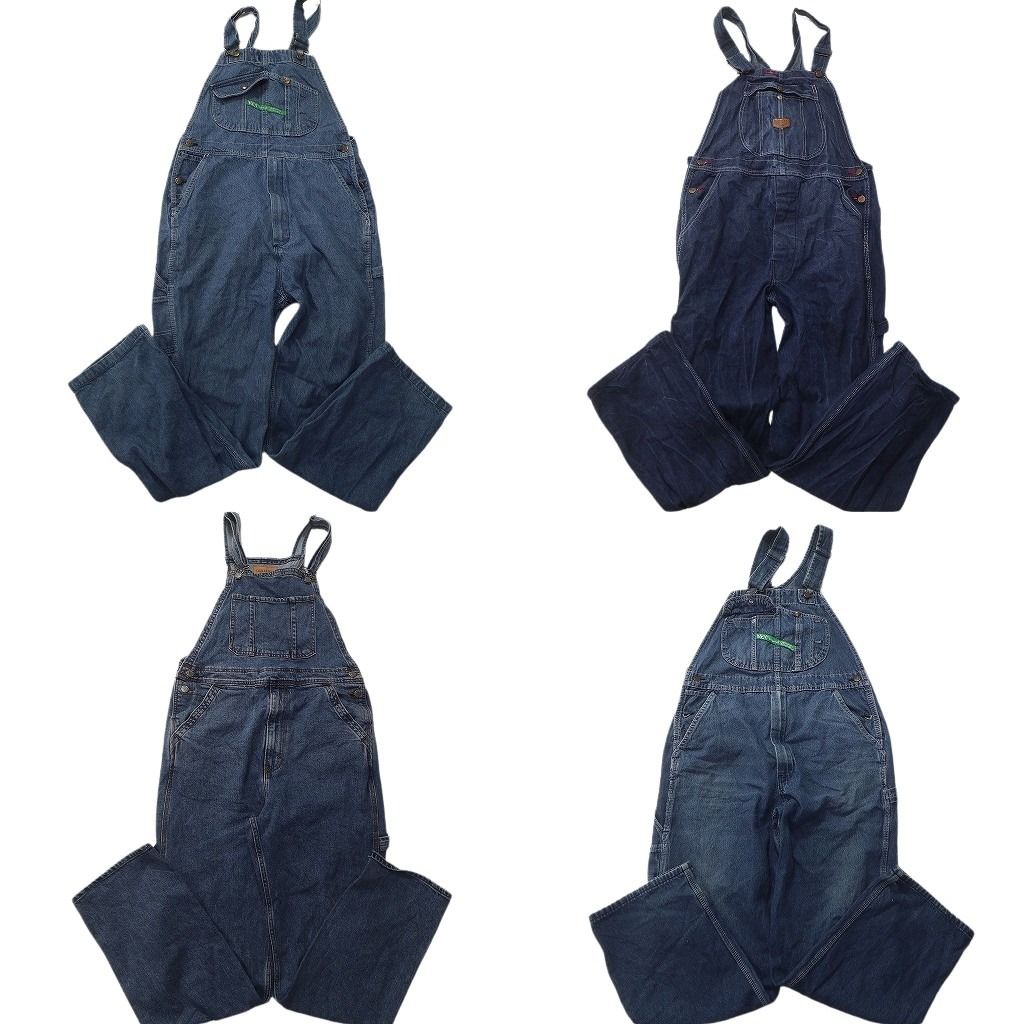 古着卸 デニム オーバーオール セット メンズ 36 KEY インディゴブルー アメカジ 古着 ND 0249