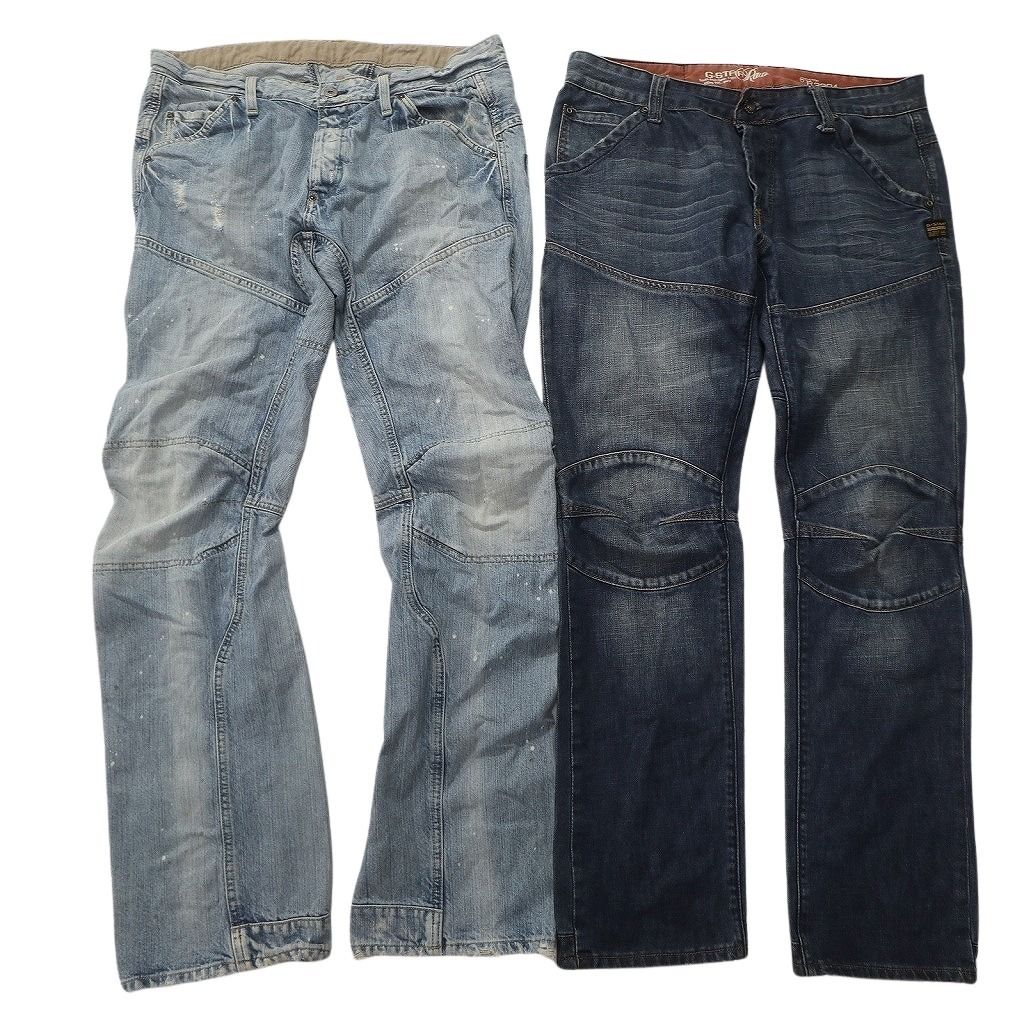 古着卸 G STAR RAW デニム パンツ セット メンズ 36 フェード インディゴブルー スキニー 古着 ND 0243