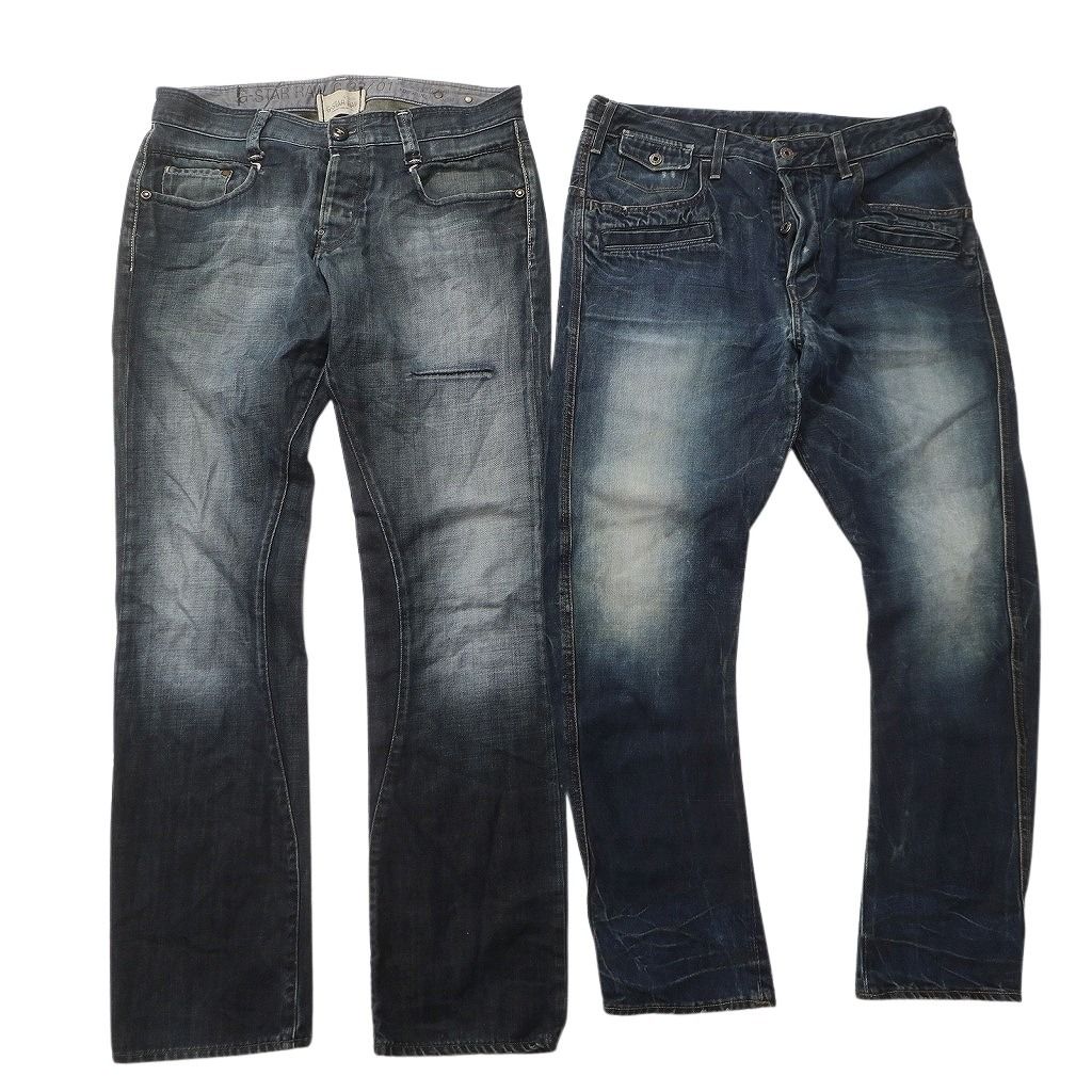  古着卸 G STAR RAW デニム パンツ セット メンズ 36 フェード インディゴブルー スキニー 古着 ND 0243 その他 メンズ