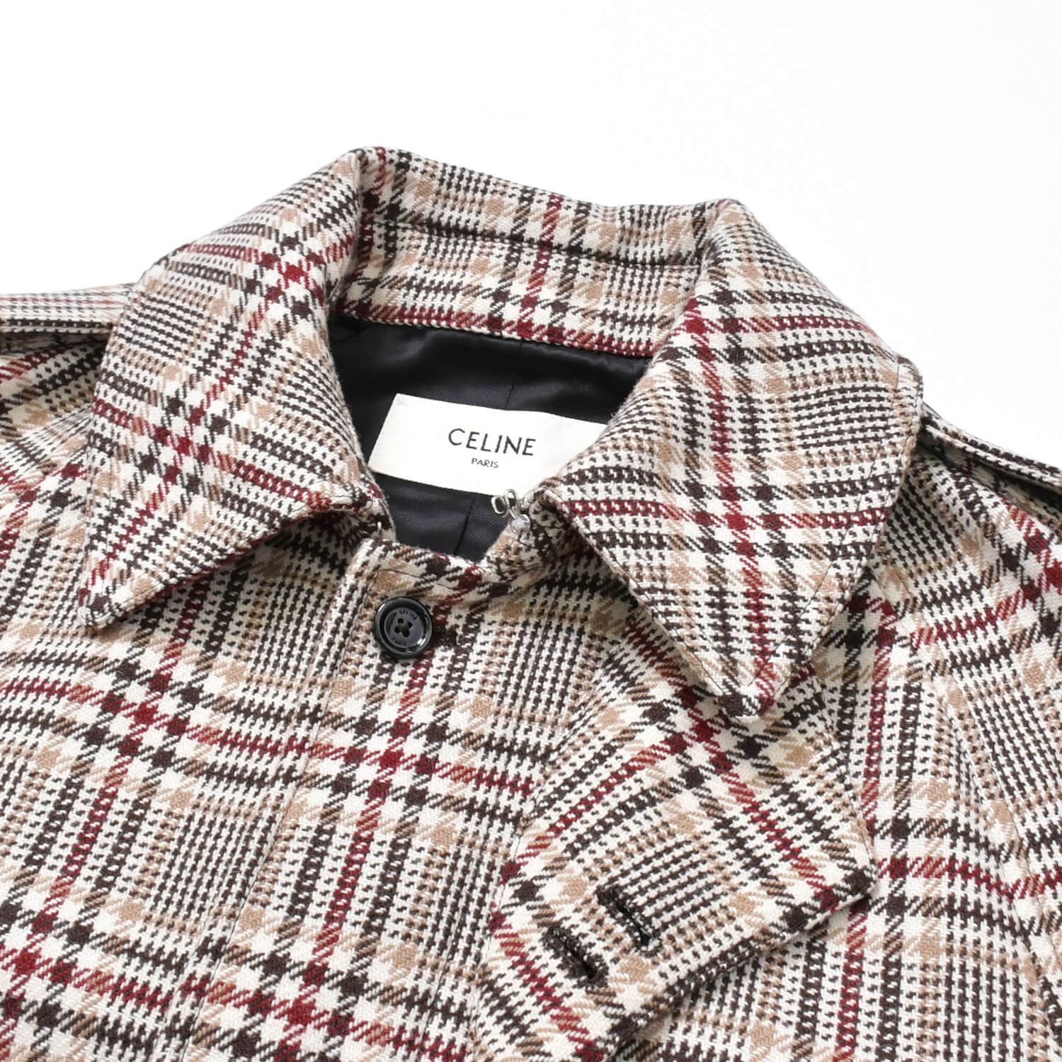 新品同様品 CELINE セリーヌ プリンス オブ ウェールズ トレンチコート
