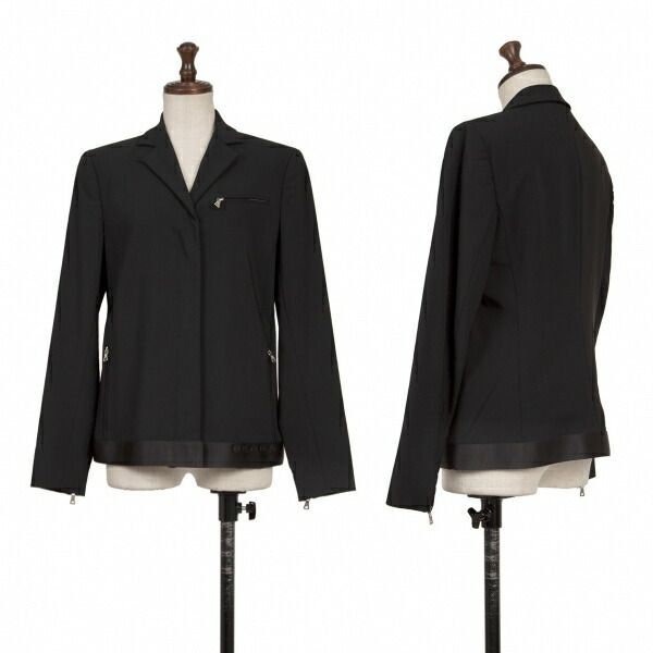 プラダPRADA ジップポケットデザインジャケット 黒38 - メルカリ