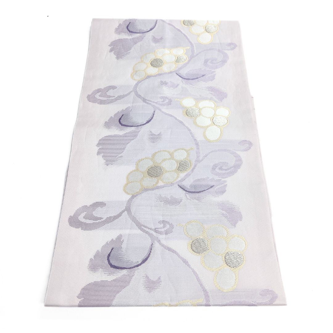 作家もの 名古屋帯 銀糸 葡萄 唐草 着物 122 b d ms